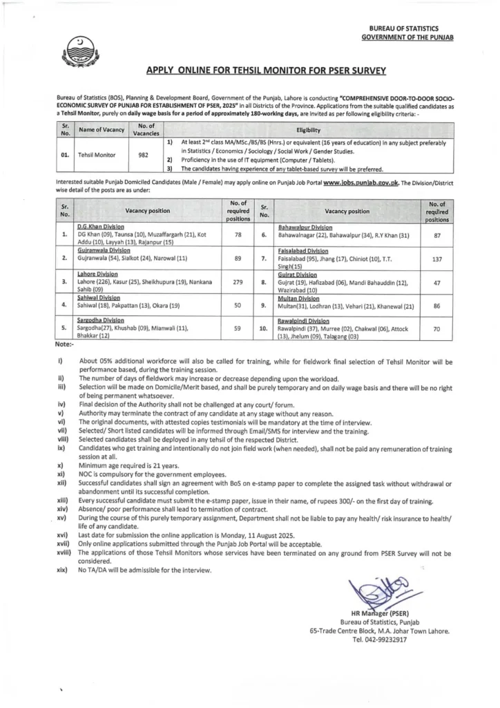Bureau of Statistics Jobs 2025