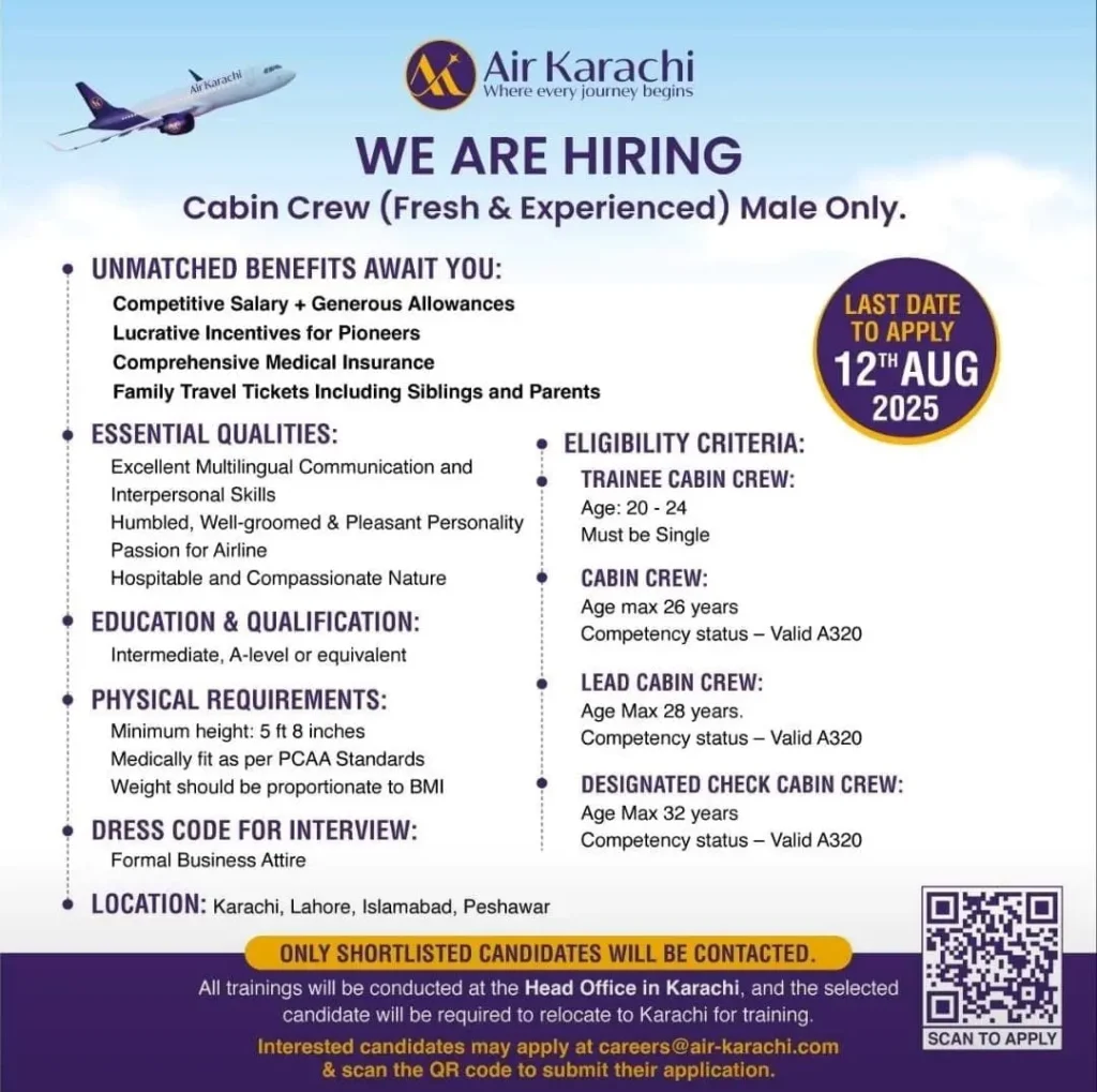 Cabin Crew Jobs in Pakistan