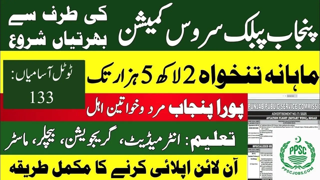 Punjab Public Service Commission PPSC Jobs Advertisement No. 312025