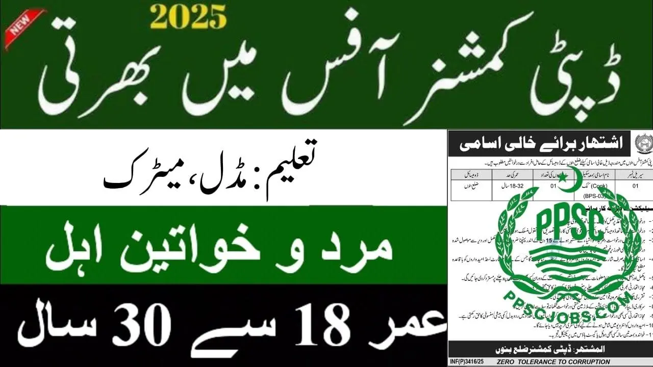 Deputy Commissioner Office Bannu Jobs 2025