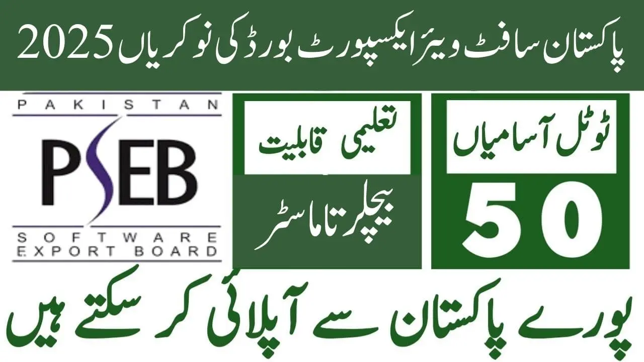Pakistan Software Export Board PSEB Jobs 2025