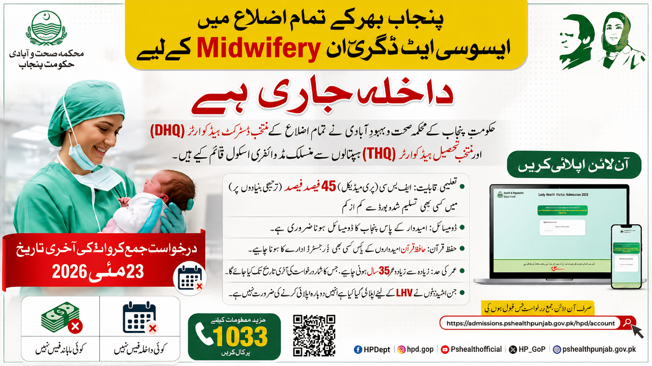 Punjab Midwifery Admission