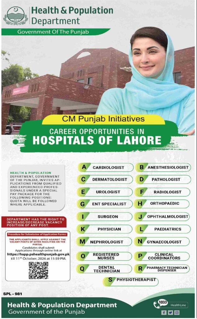 Health & Population Department Punjab Jobs 2026