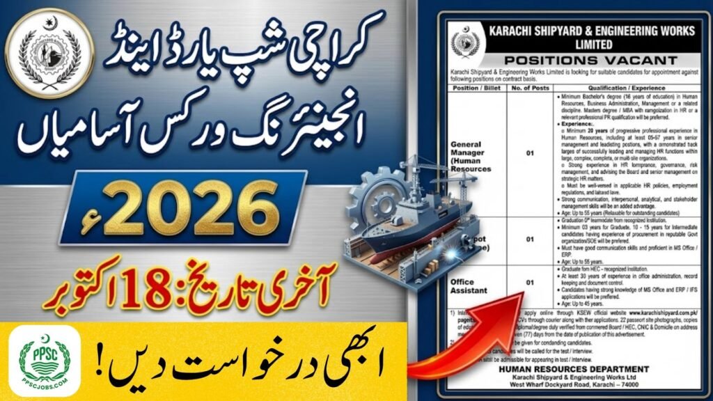 Karachi Shipyard Jobs 2026